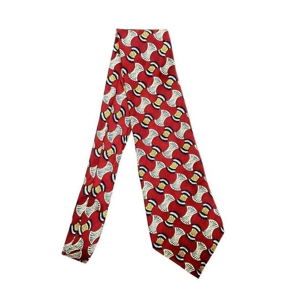 Givenchy Monsieur Silk‎ Tie Print Red Wide Geometric - Picture 6 of 6